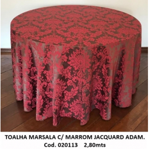 020113 - TOALHA MARSALA C/ MARROM 2,80MTS REDONDA JACQUARD ADAMASCADO 