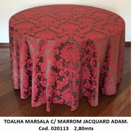 020113 - TOALHA MARSALA C/ MARROM 2,80MTS REDONDA JACQUARD ADAMASCADO 