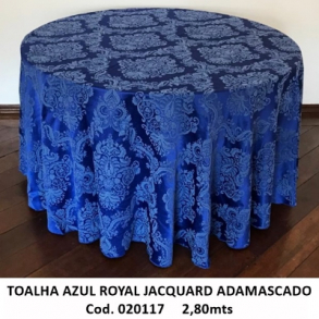 020117 - TOALHA AZUL ROYAL 2,80MTS REDONDA JACQUARD ADAMASCADO 