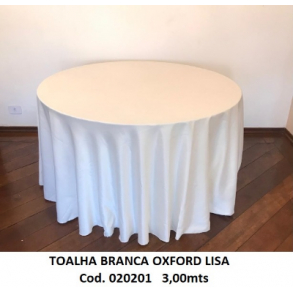 020201 - CANCELADO TOALHA BRANCA 3,00MTS REDONDA OXFORD 