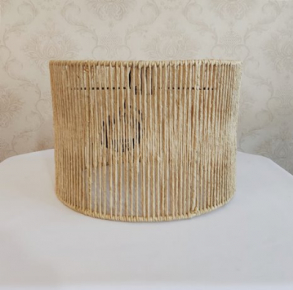 090301 - LUMINÁRIA BEGE REDONDA SISAL 26X36CM