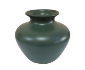 120908 - VASO VERDE MILITAR ARTENA EM CERÂMICA (Ñ UTILIZAR AGUA) 15X22CM