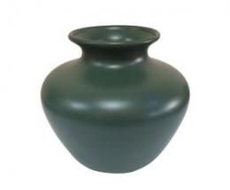 120908 - VASO VERDE MILITAR ARTENA EM CERÂMICA (Ñ UTILIZAR AGUA) 15X22CM