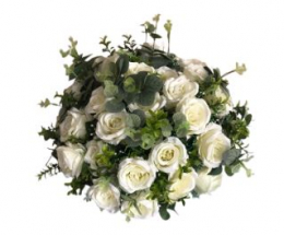 220101 - ARRANJO (BOLO) FLORAL P BRANCO 40X22CM