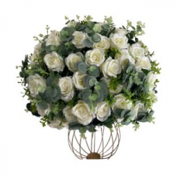 220301 - ARRANJO (BOLO) FLORAL G BRANCO 60X37CM