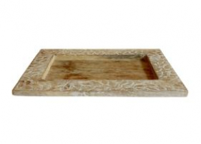 130612 - SUPORTE DE MADEIRA RETANGULAR PATNA 38X25X02CM