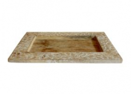 130612 - SUPORTE DE MADEIRA RETANGULAR PATNA 38X25X02CM