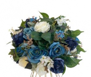 220202 - ARRANJO (BOLO) FLORAL M AZUL 45X36CM