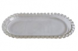 131304 - TRAVESSA DE VIDRO OVAL CORAÇÃO 25X12X02CM