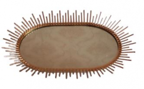 130815 - SUPORTE DE DOCE DOURADO FUNDO ESPELHADO DETALHE TRAÇOS  40X29X05CM