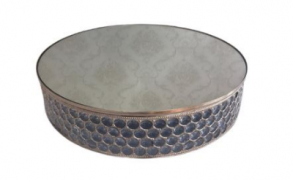 200202 - BOLEIRA DOURADO PEDRAS ESPELHADA 50X10CM