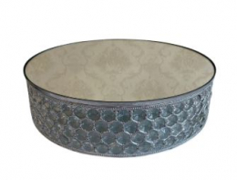 200101 - BOLEIRA PRATA PEDRAS ESPELHADA 40X10CM