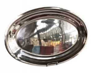 260202 - TRAVESSA OVAL INOX M 47X32X03CM