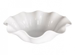 260101 - TIGELA BRANCA FLOR MELANINA 39X13CM