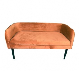 310826 - SOFÁ NAMORADEIRA BAIXA VELUDO TERRACOTA 115X53X66CM
