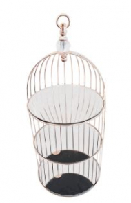 260739 - SUPORTE DOURADO GAIOLA ESPELHOS 25X59CM