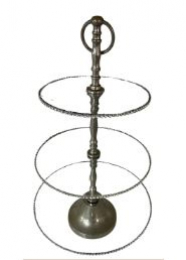 260748 - SUPORTE PRATA BAILARINA 3 ANDARES STRASS 32X50CM