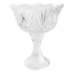 260218 - TRAVESSA ALTA CRISTAL FOLHAS (C/AVARIA) 24X30CM