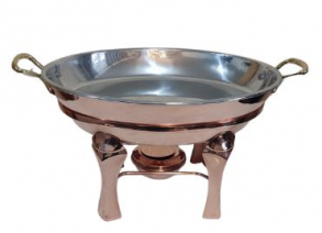 261109 - RECHAUD OVAL P COBRE 2 LITROS + ÁLCOOL 38X28X23CM