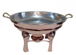 261109 - RECHAUD OVAL P COBRE 2 LITROS + ÁLCOOL 38X28X23CM