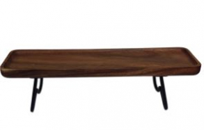 260205 - TRAVESSA MADEIRA BASE DE FERRO RETANGULAR 44X11CM
