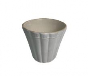 120104 - VASO BRANCO EM CERÂMICA (NÃO UTILIZAR ÁGUA) 07X17CM