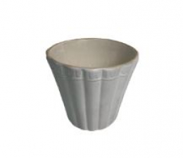 120104 - VASO BRANCO EM CERÂMICA (NÃO UTILIZAR ÁGUA) 07X17CM