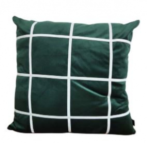 321005 - ALMOFADA VERDE FLORESTA XADREZ OFFWHITE 50X50CM