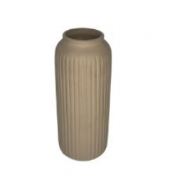 120501 - VASO NUDE CANELADO EM CERÂMICA (Ñ UTILIZAR ÁGUA) 07X28CM