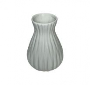 120103 - VASO BRANCO MUNIQUE EM CERÂMICA (NÃO UTILIZAR ÁGUA) 15X42CM