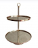 130808 - SUPORTE DE DOCE DOURADO BAILARINA 2 ANDARES C/ESPELHO 30X43CM (C/ AVARIA)