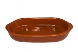 260906 - TRAVESSA OVAL BARRO 2 LITROS  35X20CM