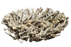 260213 - CESTO DE MADEIRA GALHOS REDONDO 32X11CM