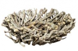 260213 - CESTO DE MADEIRA GALHOS REDONDO 32X11CM