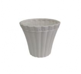 120106 - VASO  BRANCO EM CERÂMICA P 15X12CM