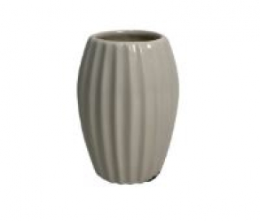 120114 - VASO FRISADO EM CERAMICA OFF WHITE (Ñ UTILIZAR AGUA) 05X05X12CM