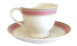 270704 - XÍCARA CHÁ ROSA EUROPA COM PIRES 170ML