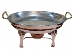 261110 - RECHAUD OVAL M COBRE 4 LITROS + ÁLCOOL 48X35X23CM