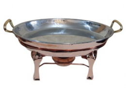 261110 - RECHAUD OVAL M COBRE 4 LITROS + ÁLCOOL 48X35X23CM