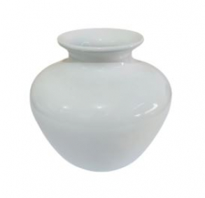 120101 - VASO BRANCO ARTENA EM CERÂMICA (NÃO UTILIZAR ÁGUA) 15X22CM