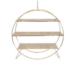 260743 - SUPORTE DOURADO PRATELEIRA REDONDO 50X14X58CM