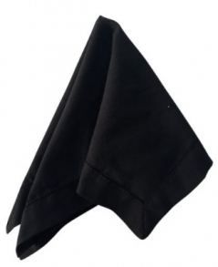 010406 - GUARDANAPO PRETO LINHO PONTO AJOUR 45X45CM 