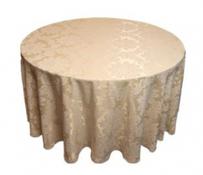 020105 - TOALHA BEGE PALHA 2,80MTS REDONDA JACQUARD ADAMASCADO 