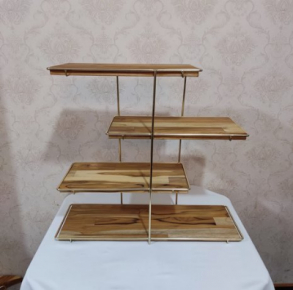 260718 - PRATELEIRA DOURADA RETANGULAR 62X22X57CM