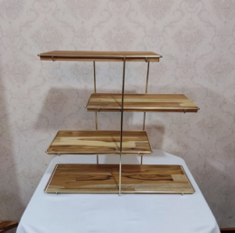 260718 - PRATELEIRA DOURADA RETANGULAR 62X22X57CM