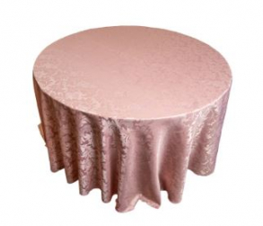 020110 - TOALHA ROSE 2,80MTS REDONDA CETIM ADAMASCADO 