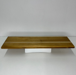 260736 - SUPORTE RETO MADEIRA E CERAMICA P 40X15X08CM