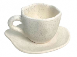 270705 - XÍCARA CHÁ OFF WHITE COM PIRES 180ML