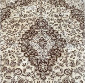 320304 - TAPETE BELGA PEROLA/MARROM RETANGULAR 250X200CM