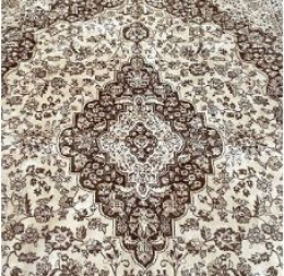 320304 - TAPETE BELGA PEROLA/MARROM RETANGULAR 250X200CM